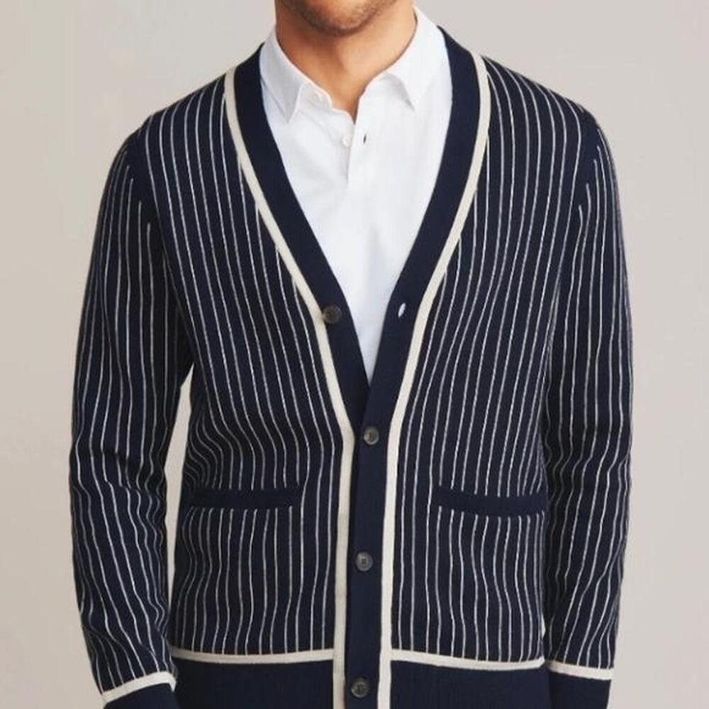 Rhone Men's Navy and Blue Cardigan - Picture 2 of 6